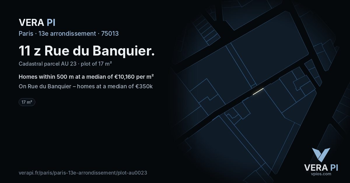 11 z Rue du Banquier, 13e arrondissement at night – the plot lit, the parcels around coloured by the prices near them