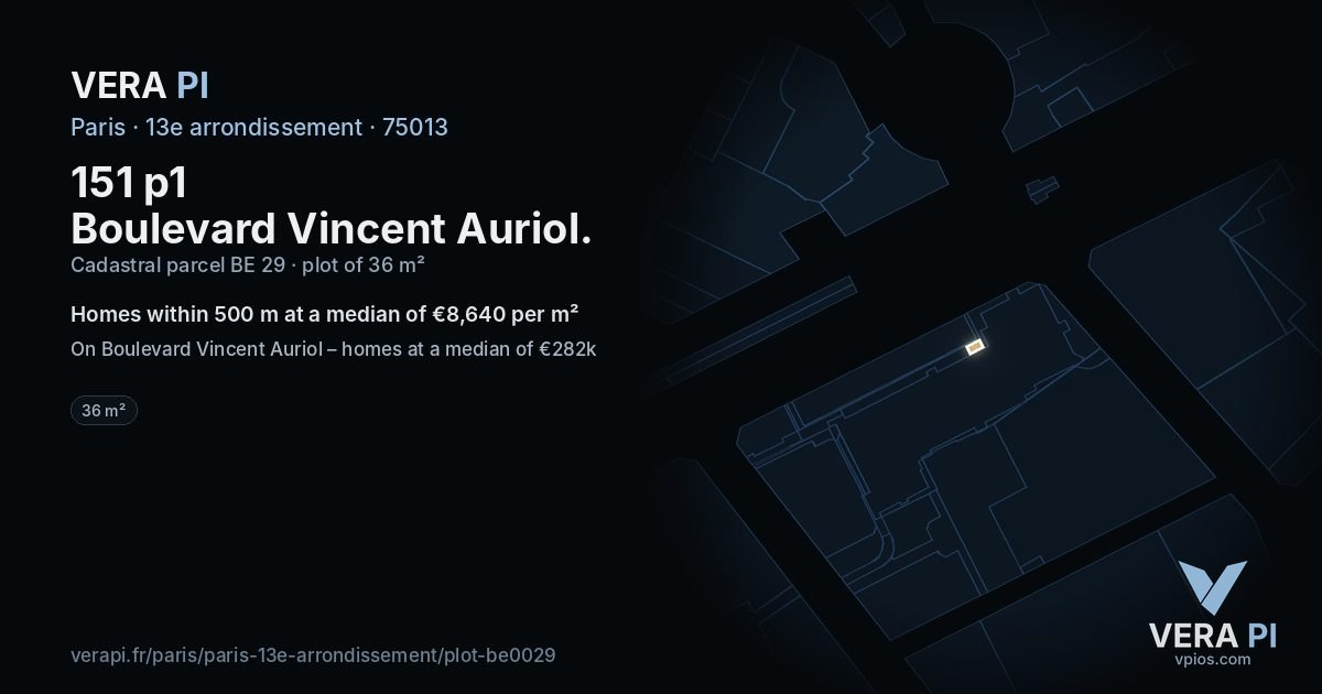 151 p1 Boulevard Vincent Auriol, 13e arrondissement at night – the plot lit, the parcels around coloured by the prices near them