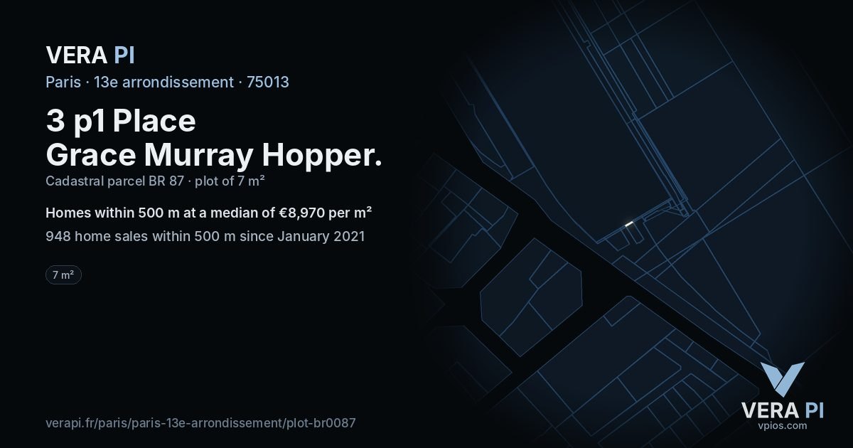 3 p1 Place Grace Murray Hopper, 13e arrondissement at night – the plot lit, the parcels around coloured by the prices near them