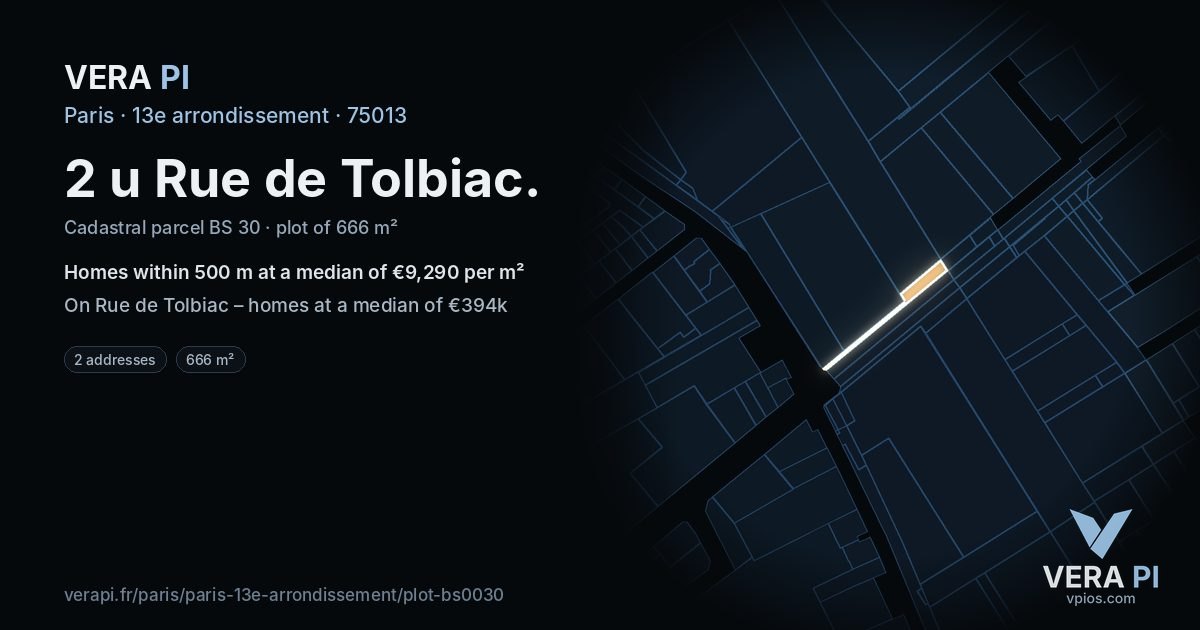 2 u Rue de Tolbiac, 13e arrondissement at night – the plot lit, the parcels around coloured by the prices near them