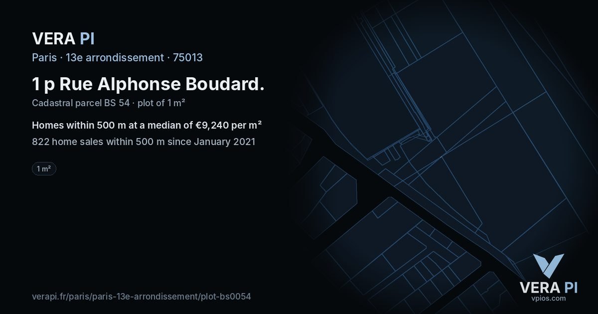 1 p Rue Alphonse Boudard, 13e arrondissement at night – the plot lit, the parcels around coloured by the prices near them