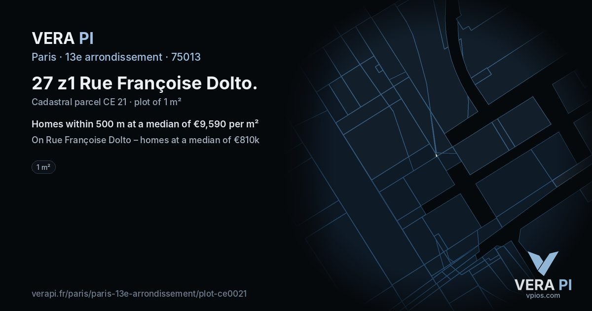 27 z1 Rue Françoise Dolto, 13e arrondissement at night – the plot lit, the parcels around coloured by the prices near them