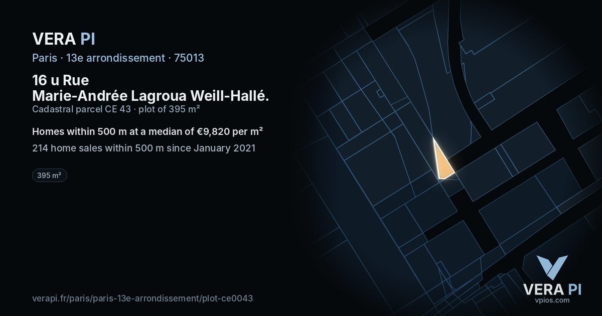 16 u Rue Marie-Andrée Lagroua Weill-Hallé, 13e arrondissement at night – the plot lit, the parcels around coloured by the prices near them