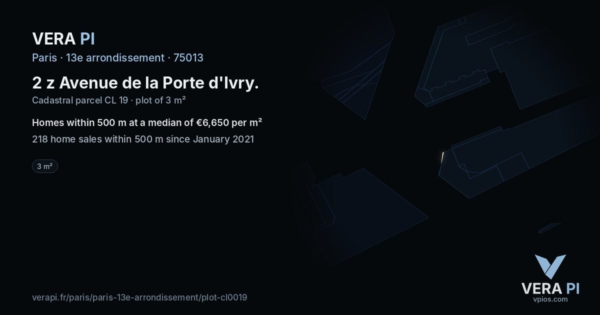 2 z Avenue de la Porte d'Ivry, 13e arrondissement at night – the plot lit, the parcels around coloured by the prices near them