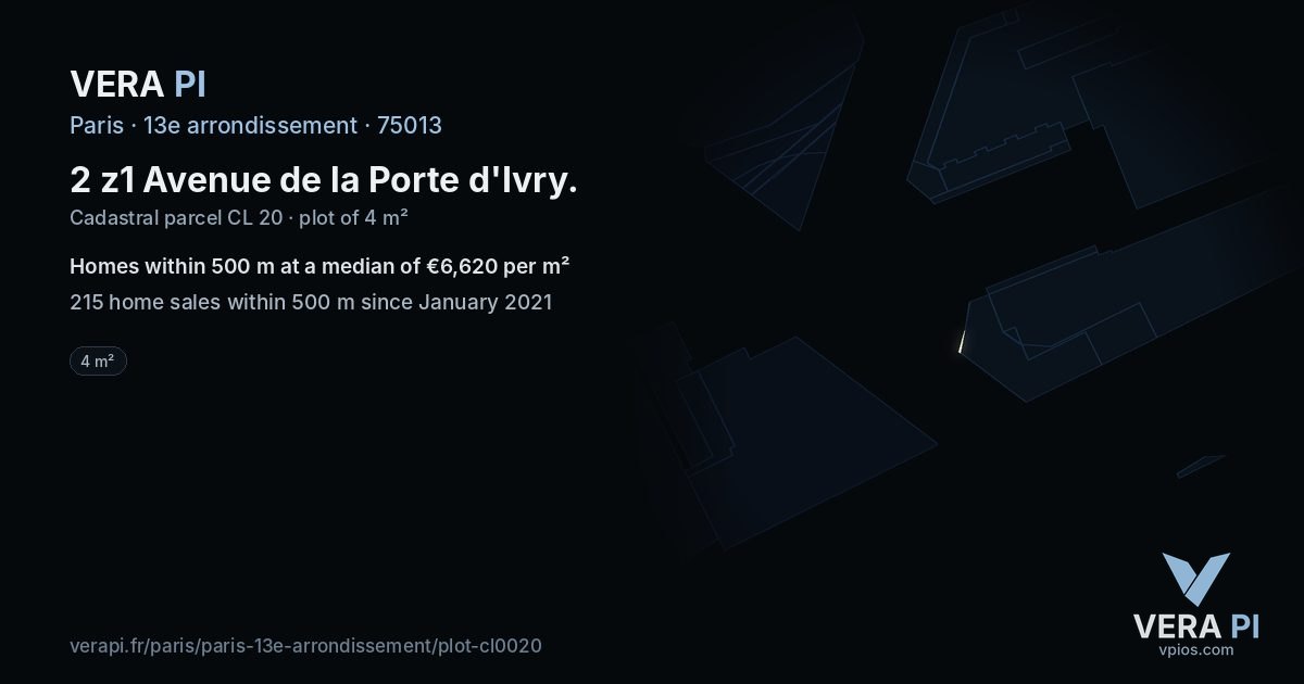 2 z1 Avenue de la Porte d'Ivry, 13e arrondissement at night – the plot lit, the parcels around coloured by the prices near them