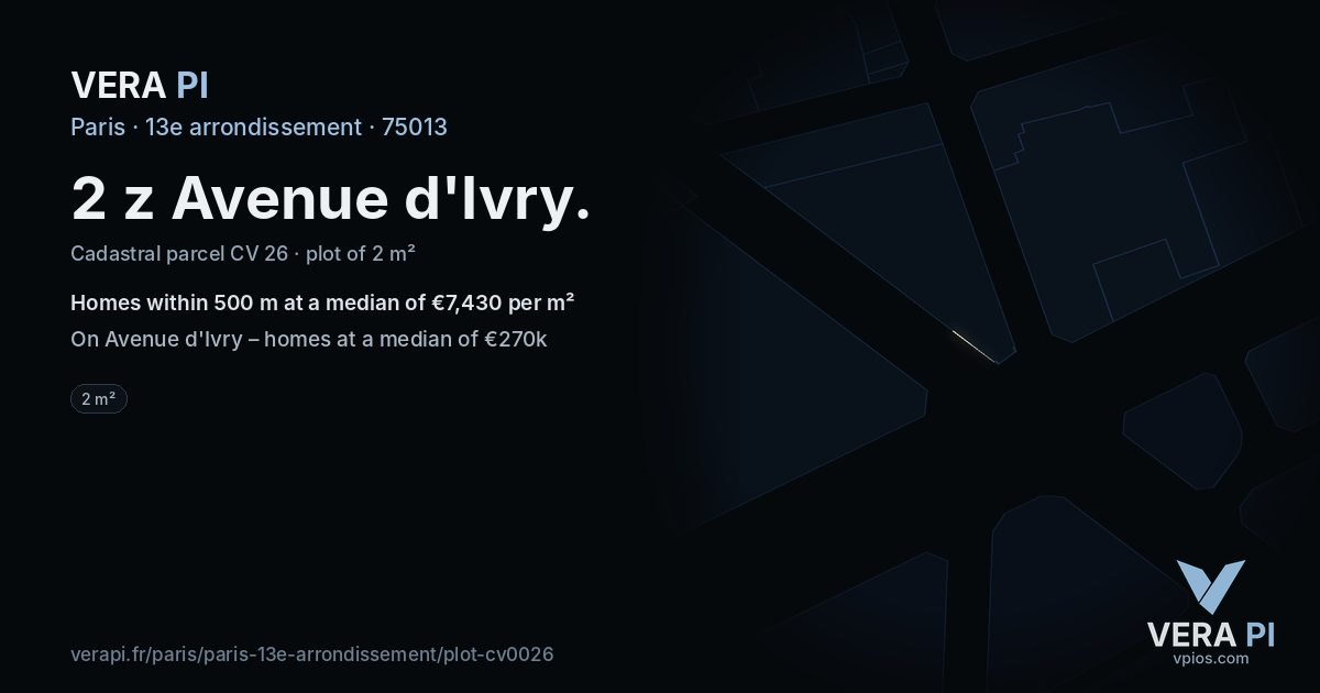 2 z Avenue d'Ivry, 13e arrondissement at night – the plot lit, the parcels around coloured by the prices near them