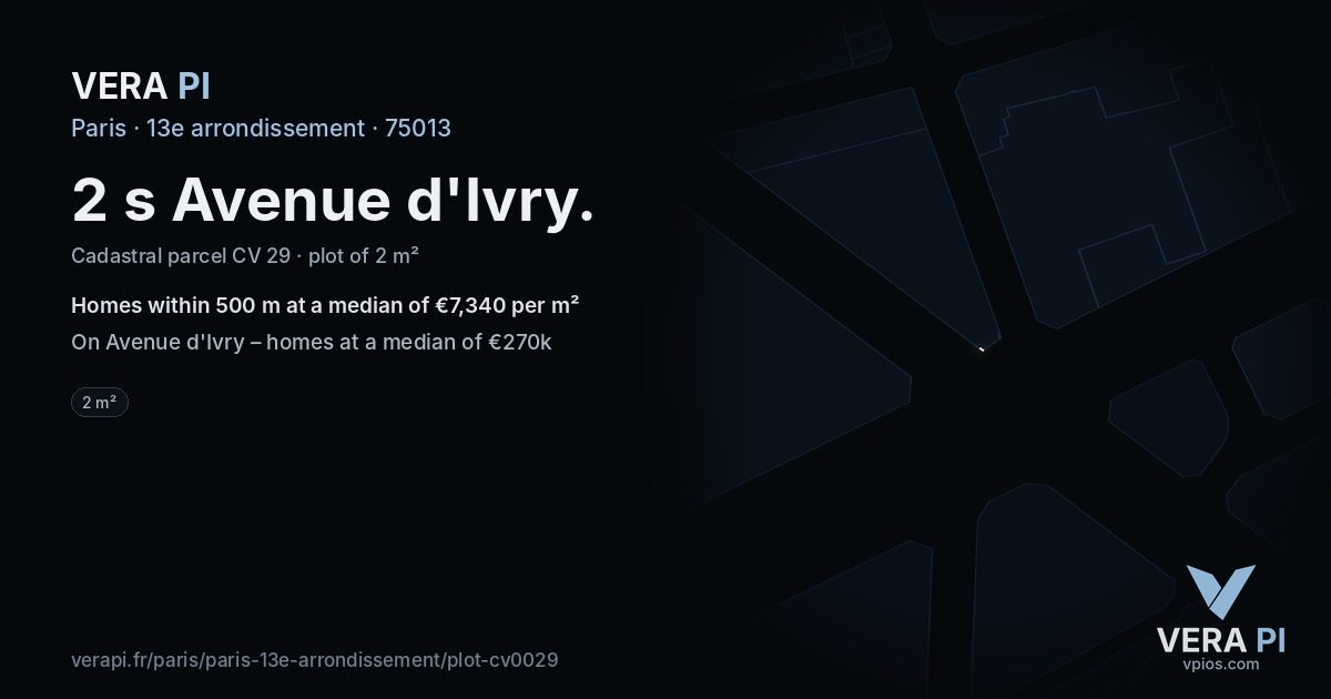 2 s Avenue d'Ivry, 13e arrondissement at night – the plot lit, the parcels around coloured by the prices near them