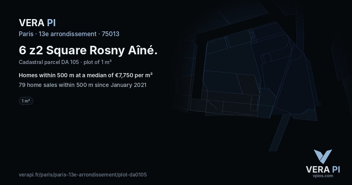 6 z2 Square Rosny Aîné, 13e arrondissement at night – the plot lit, the parcels around coloured by the prices near them
