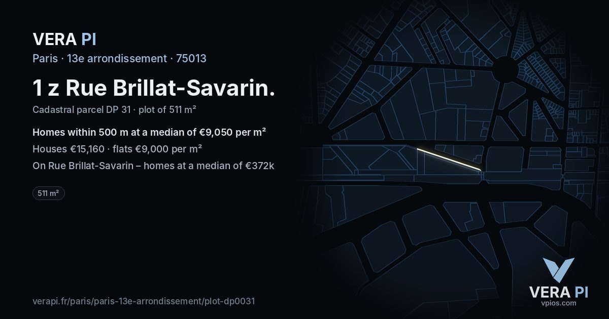 1 z Rue Brillat-Savarin, 13e arrondissement at night – the plot lit, the parcels around coloured by the prices near them
