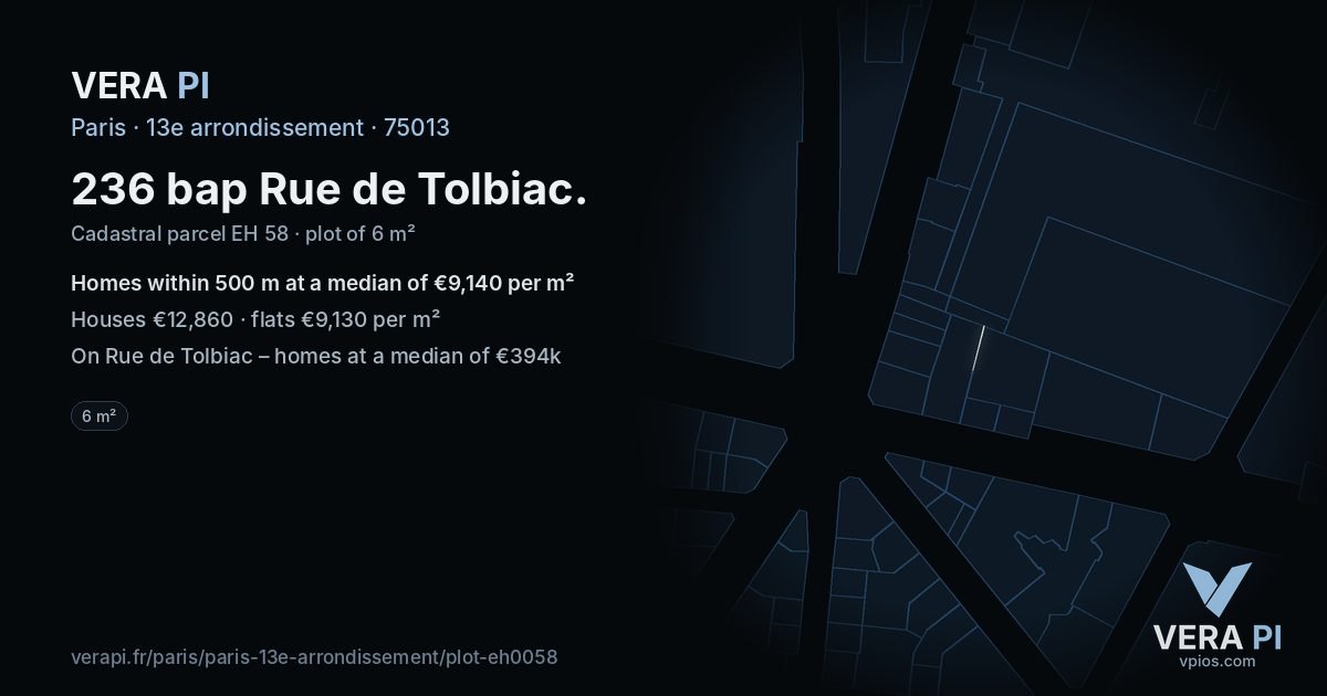 236 bap Rue de Tolbiac, 13e arrondissement at night – the plot lit, the parcels around coloured by the prices near them