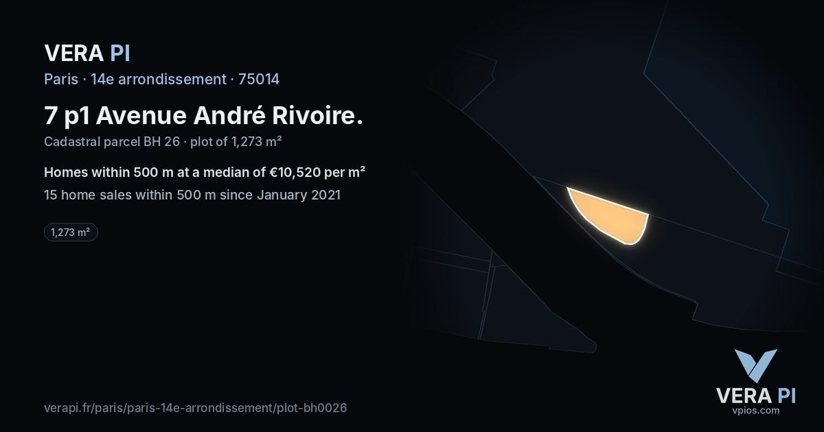 7 p1 Avenue André Rivoire, 14e arrondissement at night – the plot lit, the parcels around coloured by the prices near them