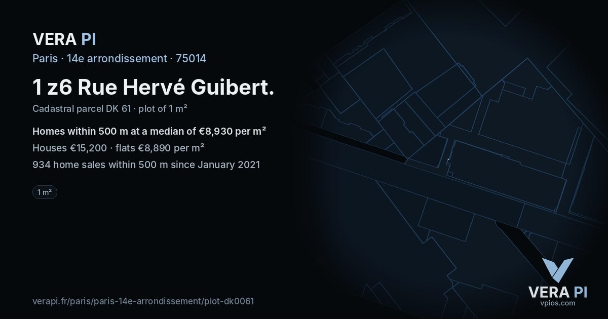 1 z6 Rue Hervé Guibert, 14e arrondissement at night – the plot lit, the parcels around coloured by the prices near them