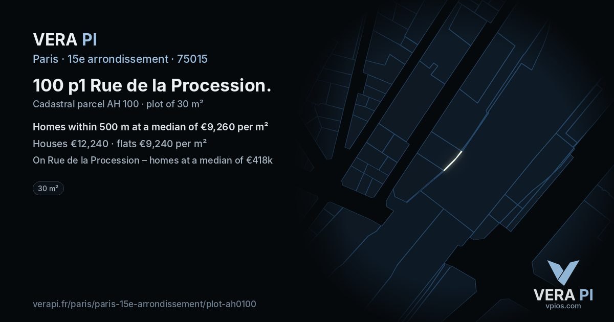 100 p1 Rue de la Procession, 15e arrondissement at night – the plot lit, the parcels around coloured by the prices near them