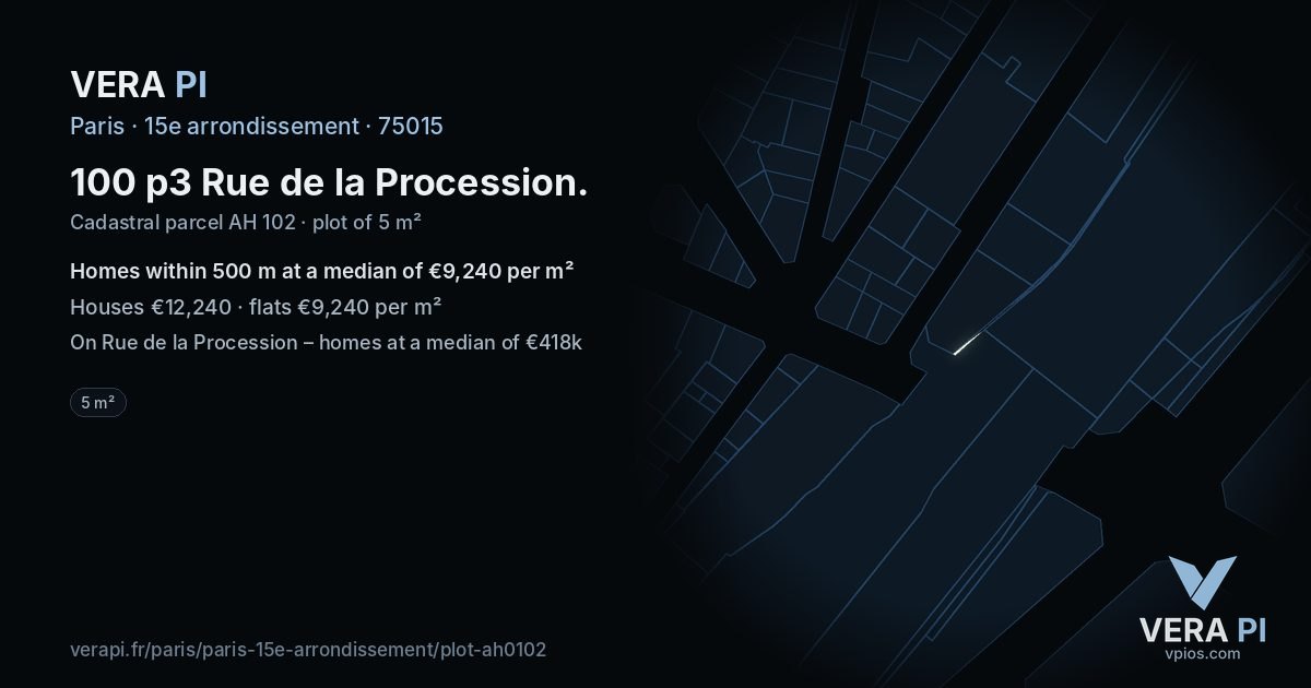 100 p3 Rue de la Procession, 15e arrondissement at night – the plot lit, the parcels around coloured by the prices near them