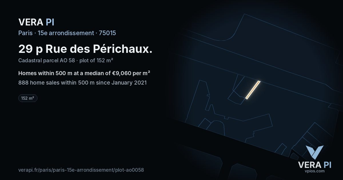 29 p Rue des Périchaux, 15e arrondissement at night – the plot lit, the parcels around coloured by the prices near them