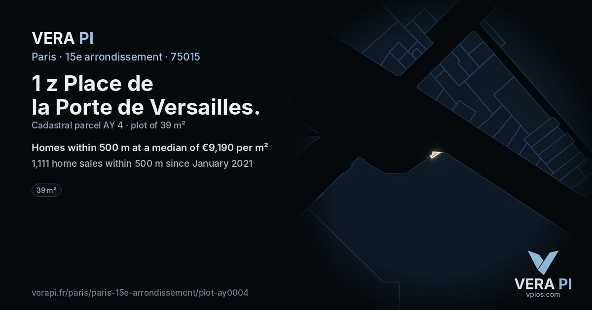 1 z Place de la Porte de Versailles, 15e arrondissement at night – the plot lit, the parcels around coloured by the prices near them