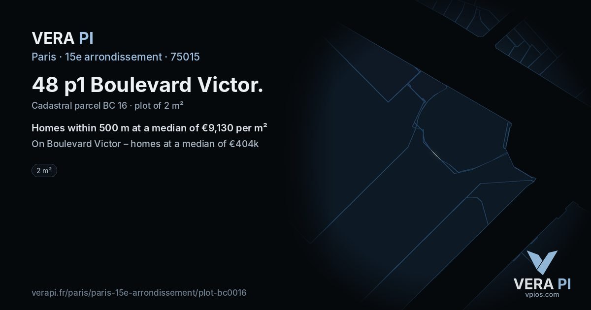 48 p1 Boulevard Victor, 15e arrondissement at night – the plot lit, the parcels around coloured by the prices near them