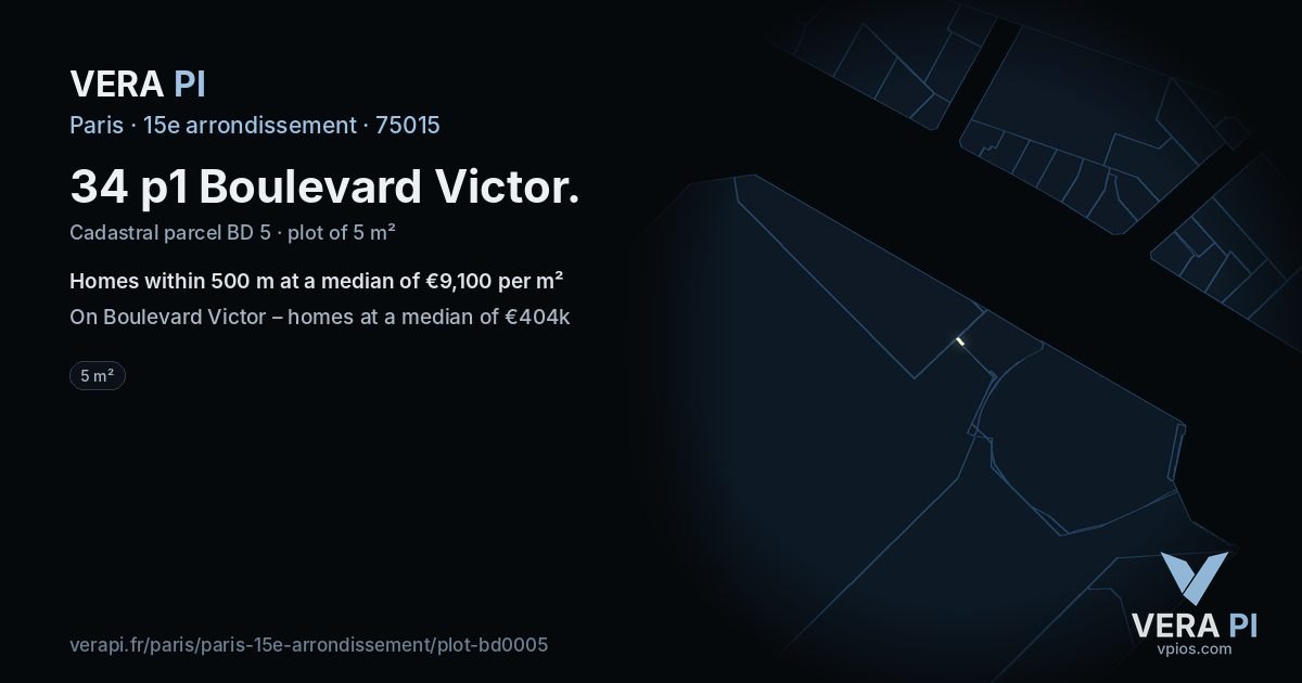 34 p1 Boulevard Victor, 15e arrondissement at night – the plot lit, the parcels around coloured by the prices near them