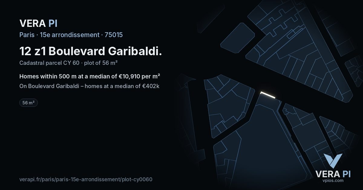 12 z1 Boulevard Garibaldi, 15e arrondissement at night – the plot lit, the parcels around coloured by the prices near them