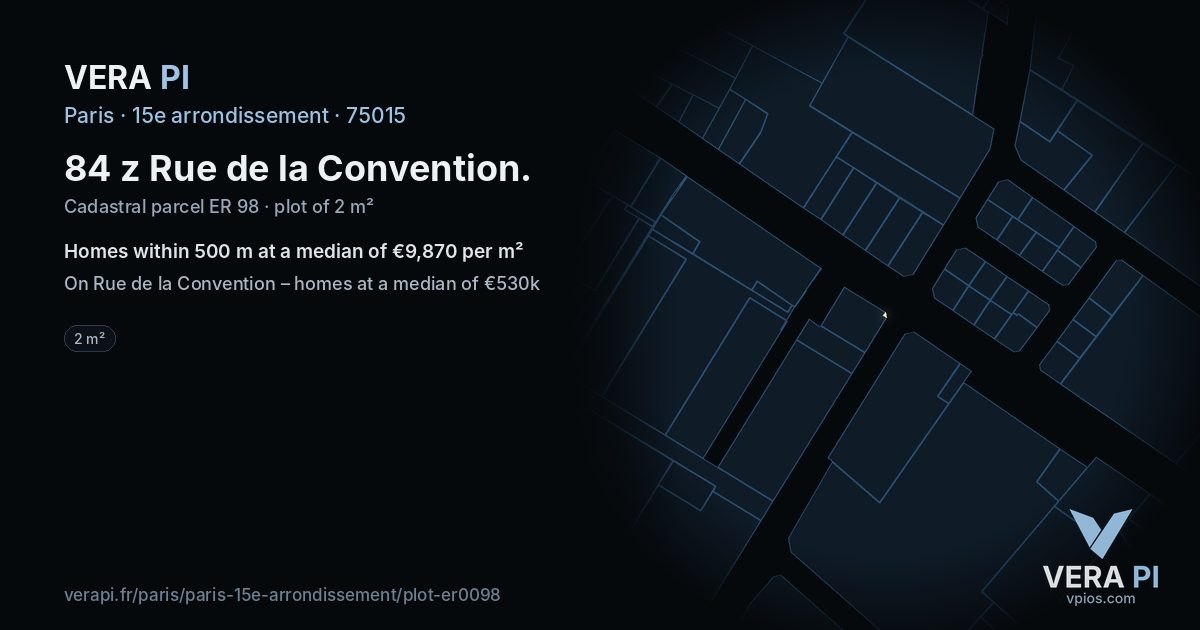 84 z Rue de la Convention, 15e arrondissement at night – the plot lit, the parcels around coloured by the prices near them