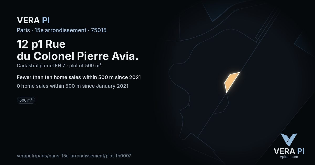 12 p1 Rue du Colonel Pierre Avia, 15e arrondissement at night – the plot lit, the parcels around coloured by the prices near them