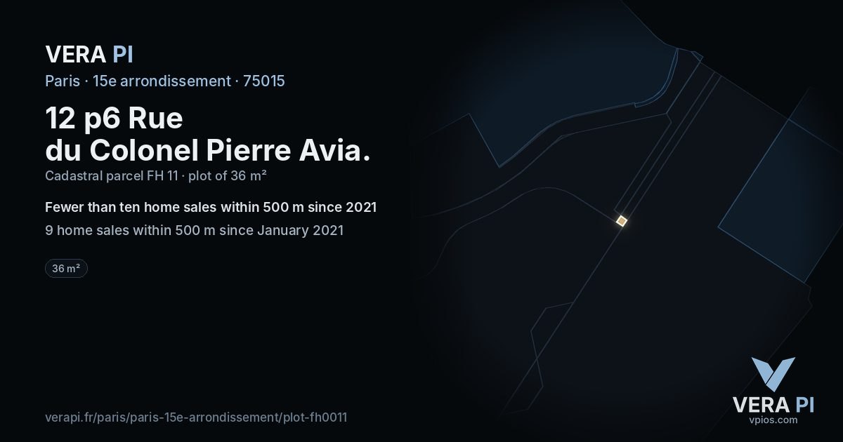 12 p6 Rue du Colonel Pierre Avia, 15e arrondissement at night – the plot lit, the parcels around coloured by the prices near them