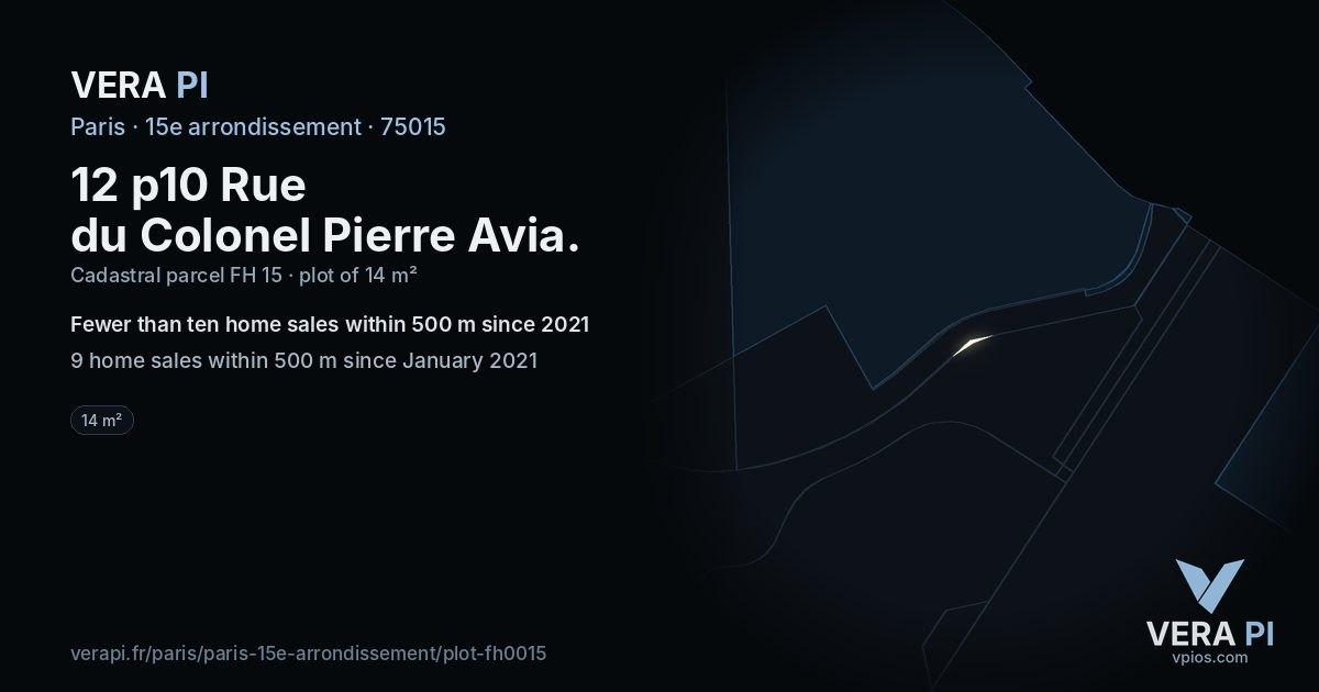 12 p10 Rue du Colonel Pierre Avia, 15e arrondissement at night – the plot lit, the parcels around coloured by the prices near them