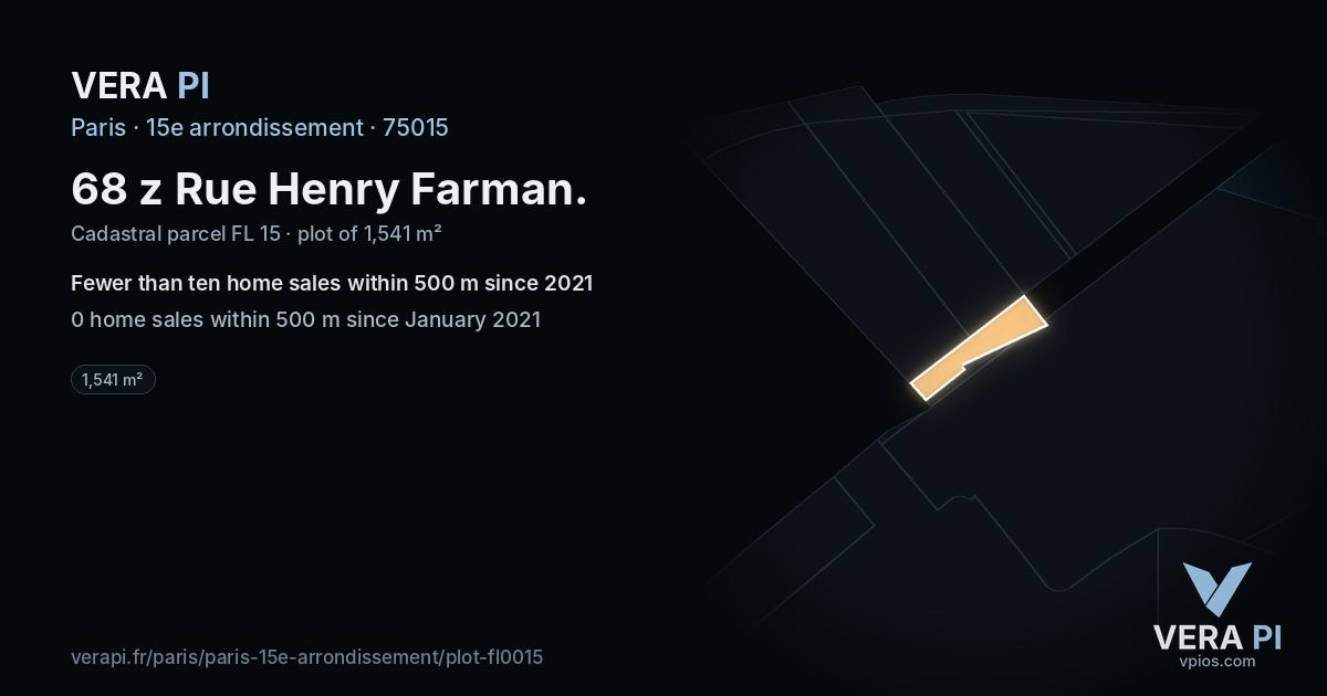 68 z Rue Henry Farman, 15e arrondissement at night – the plot lit, the parcels around coloured by the prices near them