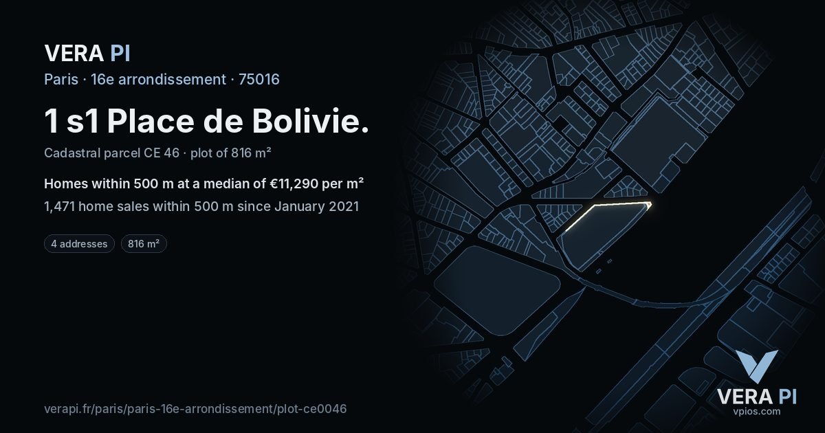 1 s1 Place de Bolivie, 16e arrondissement at night – the plot lit, the parcels around coloured by the prices near them