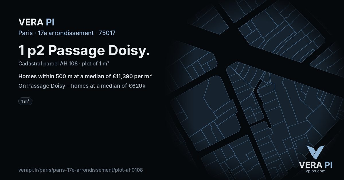 1 p2 Passage Doisy, 17e arrondissement at night – the plot lit, the parcels around coloured by the prices near them