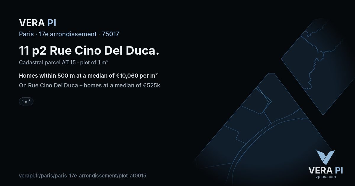 11 p2 Rue Cino Del Duca, 17e arrondissement at night – the plot lit, the parcels around coloured by the prices near them