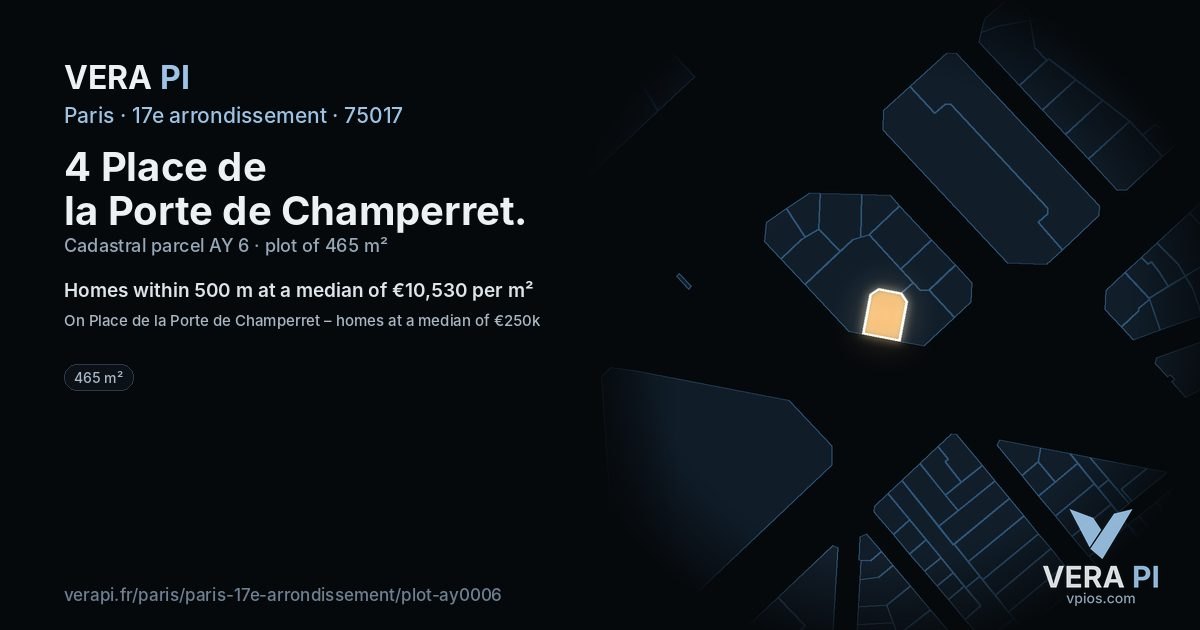 4 Place de la Porte de Champerret, 17e arrondissement at night – the plot lit, the parcels around coloured by the prices near them