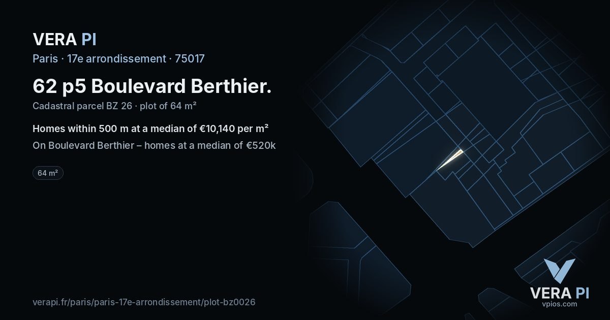 62 p5 Boulevard Berthier, 17e arrondissement at night – the plot lit, the parcels around coloured by the prices near them