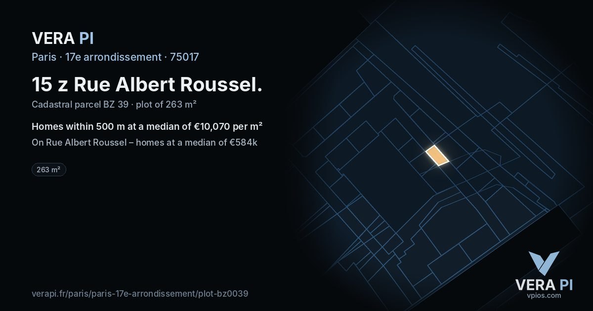15 z Rue Albert Roussel, 17e arrondissement at night – the plot lit, the parcels around coloured by the prices near them