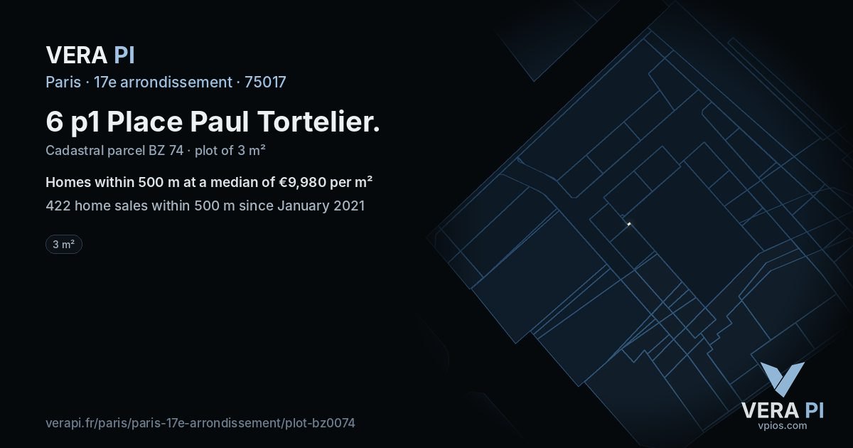 6 p1 Place Paul Tortelier, 17e arrondissement at night – the plot lit, the parcels around coloured by the prices near them