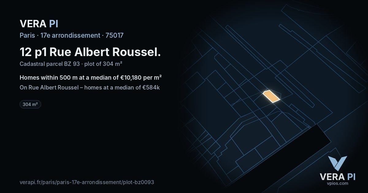 12 p1 Rue Albert Roussel, 17e arrondissement at night – the plot lit, the parcels around coloured by the prices near them