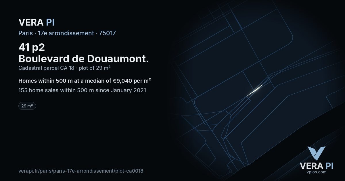 41 p2 Boulevard de Douaumont, 17e arrondissement at night – the plot lit, the parcels around coloured by the prices near them