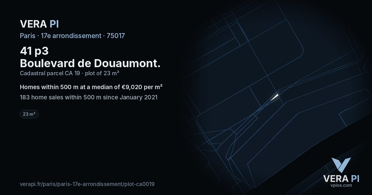 41 p3 Boulevard de Douaumont, 17e arrondissement at night – the plot lit, the parcels around coloured by the prices near them