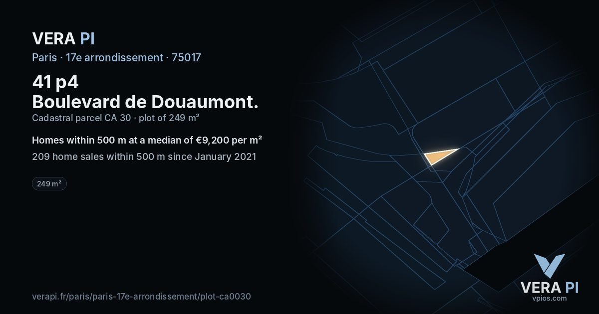 41 p4 Boulevard de Douaumont, 17e arrondissement at night – the plot lit, the parcels around coloured by the prices near them