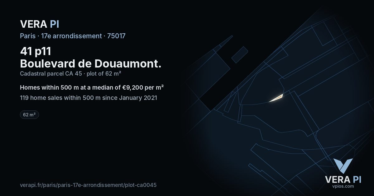 41 p11 Boulevard de Douaumont, 17e arrondissement at night – the plot lit, the parcels around coloured by the prices near them