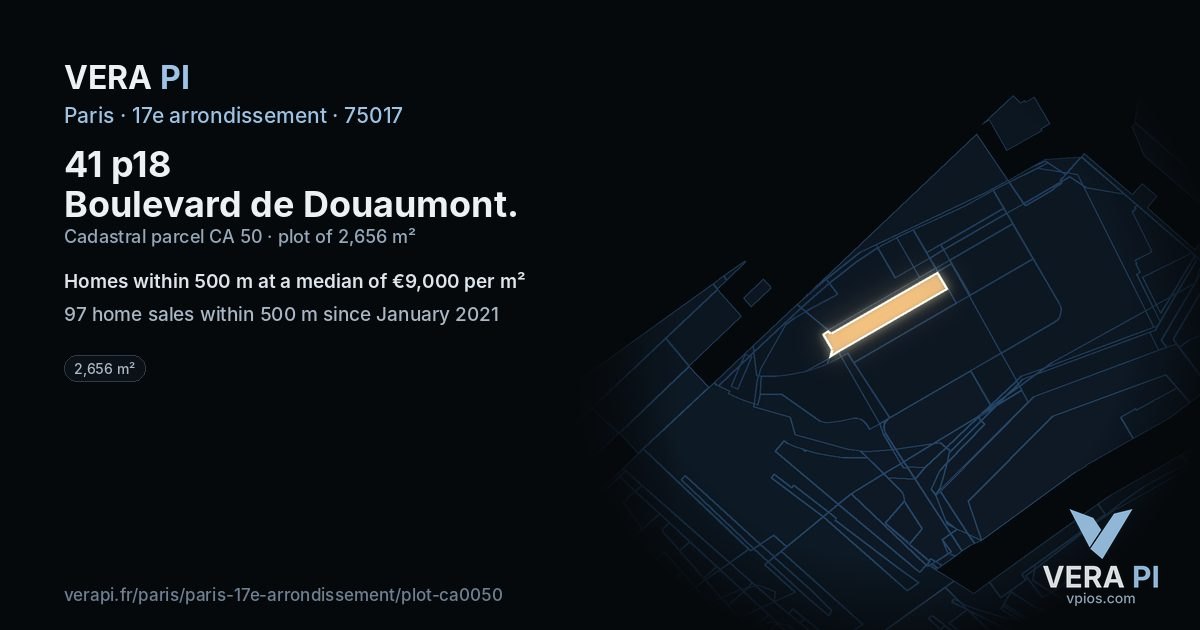 41 p18 Boulevard de Douaumont, 17e arrondissement at night – the plot lit, the parcels around coloured by the prices near them