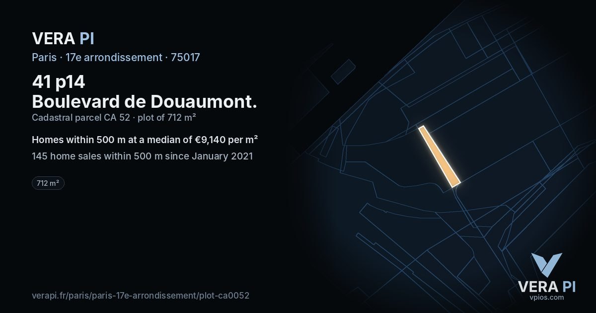 41 p14 Boulevard de Douaumont, 17e arrondissement at night – the plot lit, the parcels around coloured by the prices near them