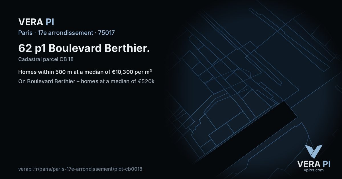 62 p1 Boulevard Berthier, 17e arrondissement at night – the plot lit, the parcels around coloured by the prices near them