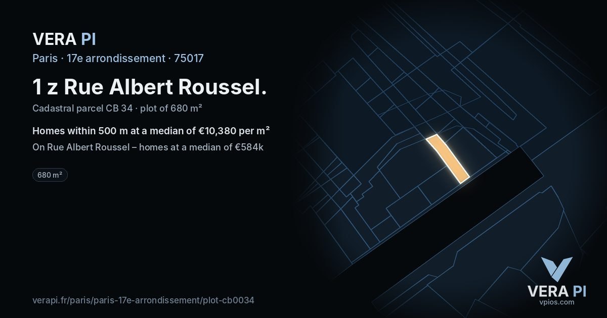 1 z Rue Albert Roussel, 17e arrondissement at night – the plot lit, the parcels around coloured by the prices near them