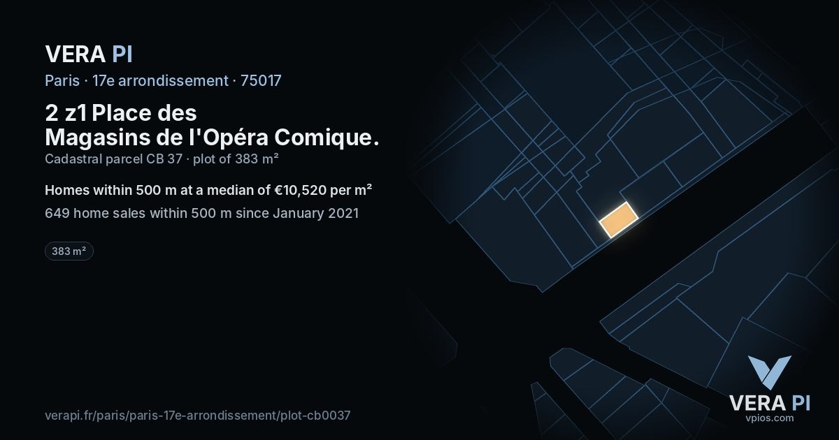 2 z1 Place des Magasins de l'Opéra Comique, 17e arrondissement at night – the plot lit, the parcels around coloured by the prices near them