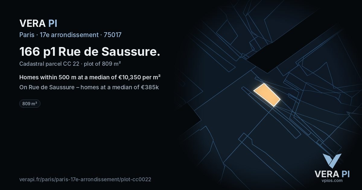 166 p1 Rue de Saussure, 17e arrondissement at night – the plot lit, the parcels around coloured by the prices near them