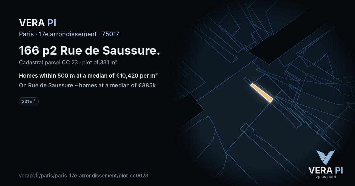 166 p2 Rue de Saussure, 17e arrondissement at night – the plot lit, the parcels around coloured by the prices near them