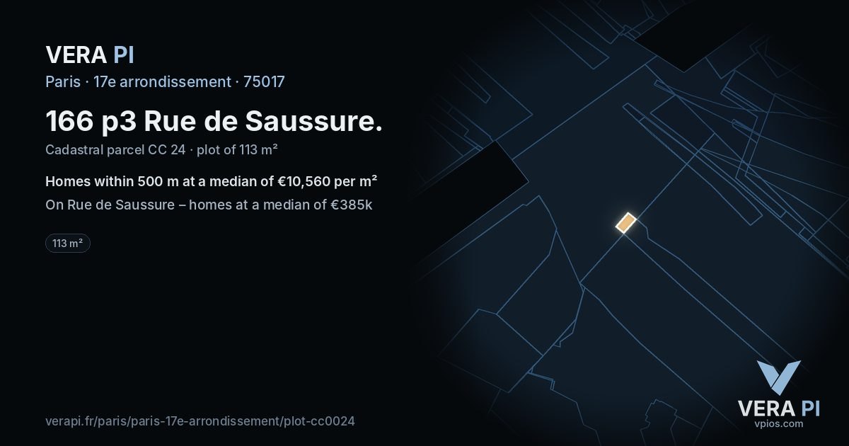 166 p3 Rue de Saussure, 17e arrondissement at night – the plot lit, the parcels around coloured by the prices near them