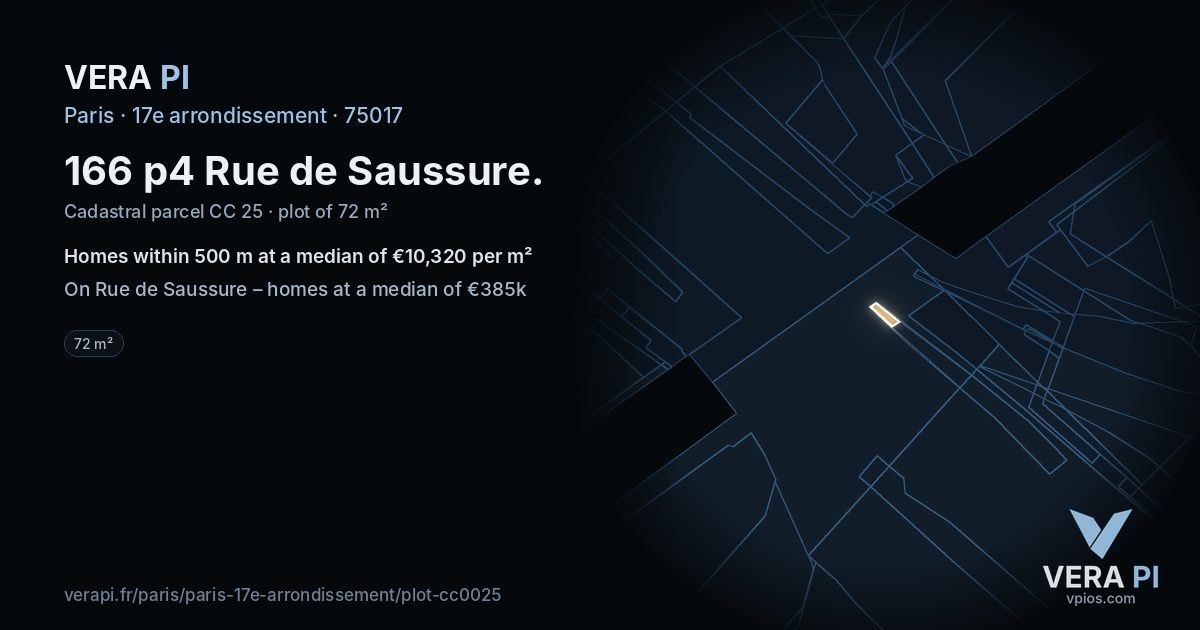 166 p4 Rue de Saussure, 17e arrondissement at night – the plot lit, the parcels around coloured by the prices near them
