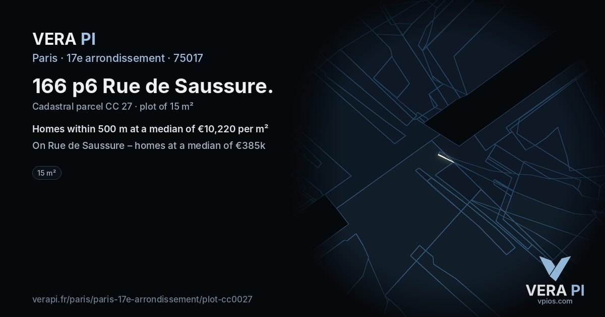166 p6 Rue de Saussure, 17e arrondissement at night – the plot lit, the parcels around coloured by the prices near them